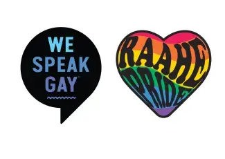 We speak gay and Raahe Pride logos